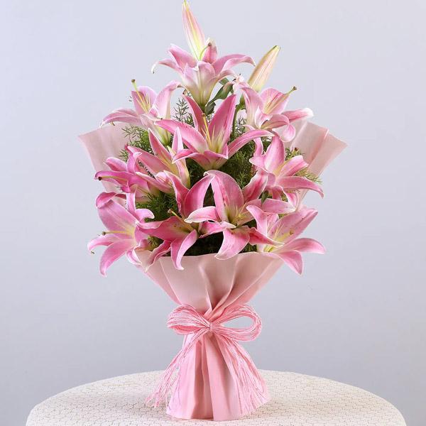 Pink Lilies Bunch